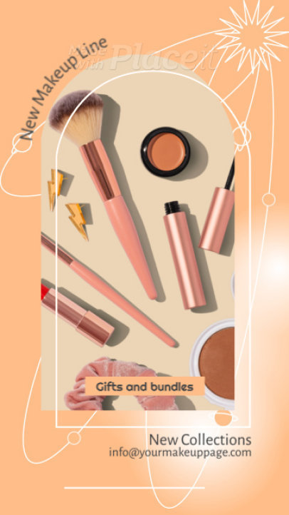 Instagram Story Video Creator for a Makeup Line With a Peach Fuzz-Inspired Layout