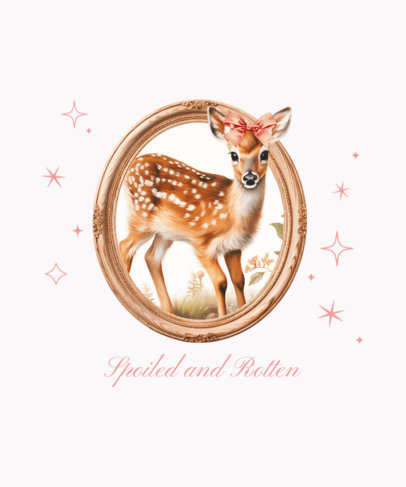 Cute T-Shirt Design Maker Featuring a Coquette-Inspired Deer Graphic