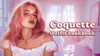 YouTube Thumbnail Generator Featuring a Coquette-Inspired Outfit Theme