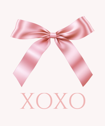 T-Shirt Design Template with a Pink Ribbon Graphic Inspired by a Coquette Style