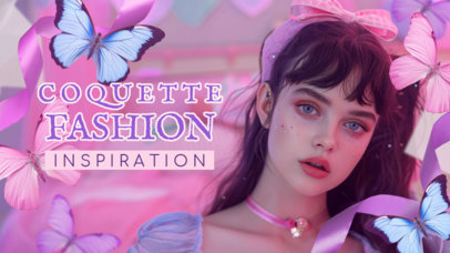 YouTube Thumbnail Generator for a Coquette Fashion Inspiration Vlog