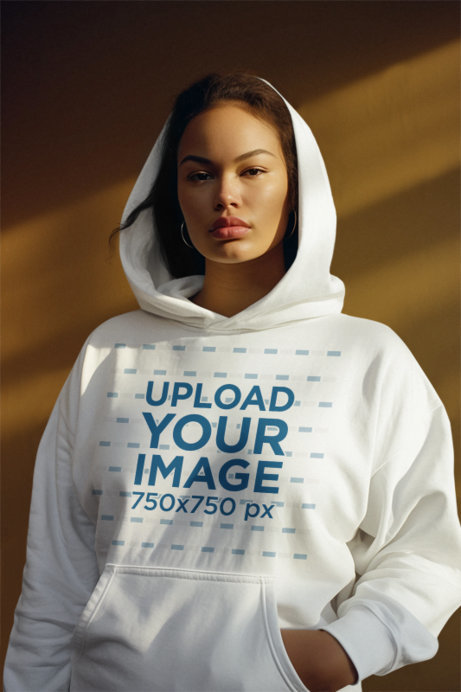 Feminist-Themed Mockup Featuring an AI-Generated Woman Wearing a Hoodie