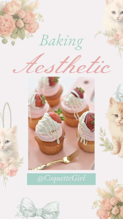 Instagram Story Maker Featuring a Baking Theme and a Coquette Aesthetic 6111h-6226