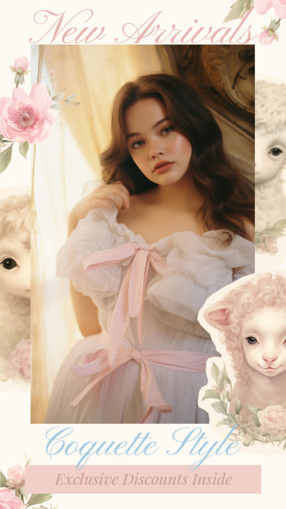 Instagram Story Creator Featuring Exclusive Offers and a Coquette Style