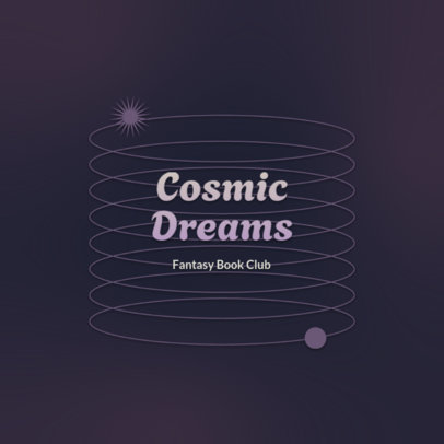 Fantasy Book Club Logo Generator with Minimalist Cosmic Icons