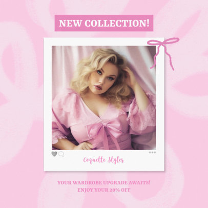 Instagram Post Template for a Coquette New Collection Sale Promo 643a-6225