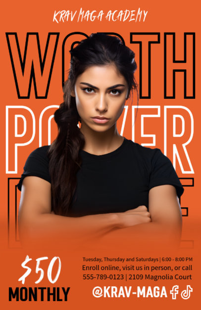 Informative Flyer Maker to Promote a Krav Maga Academy ED-6812h