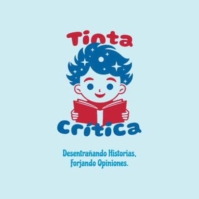 Reading Event for Kids Logo Creator with an Illustrated Boy Holding a Book