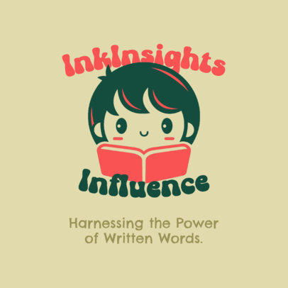 Logo Template with a Happy Kid Graphic for a World Book Day Event