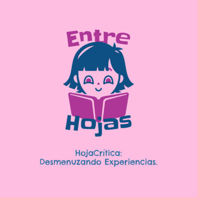 Reading Event Logo Generator Featuring a Happy Girl Graphic