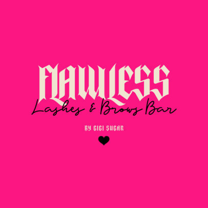 Brows and Lashes Bar Logo Generator with Contrasting Fonts