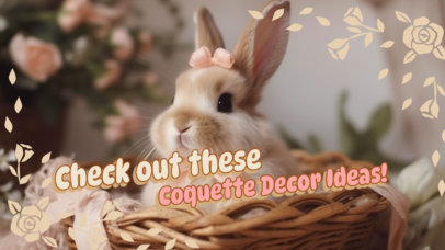 Coquette-Inspired YouTube Thumbnail Maker With a Bunny Photo for Home Decor Ideas