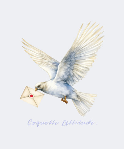T-Shirt Design Creator With a Pigeon Graphic Inspired by a Coquette Aesthetic
