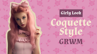 YouTube Thumbnail Generator for a Girly Fashion Vlog Inspired by the Coquette Trend 4677h-6229