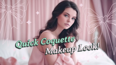 Femme YouTube Thumbnail Creator for a Coquette-Inspired Makeup Look