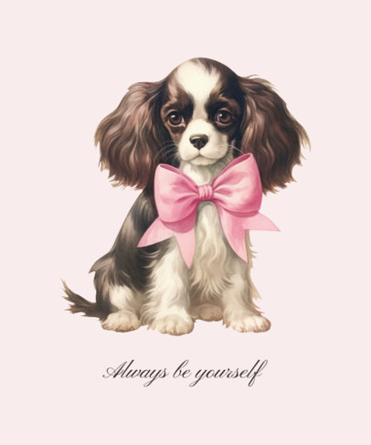 Cute T-Shirt Design Creator With a Coquette-Inspired Dog Graphic