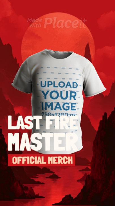 Video of a Ghosted T-Shirt Spinning Around Animated Text for Avatar-Inspired Merch