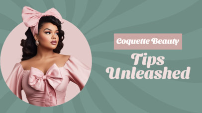 YouTube Thumbnail Creator Featuring Beauty Tips for a Coquette-Inspired Look