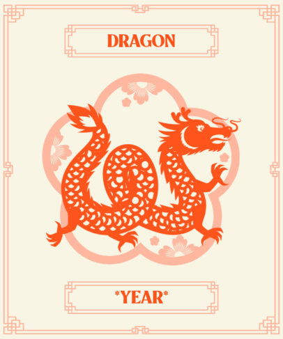T-Shirt Design Maker with a Dragon Graphic for Chinese New Year