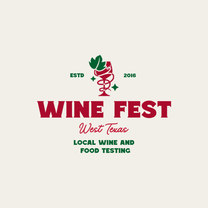 Online Logo Maker for a Texas Wine Festival Featuring a Glass and a Leaf