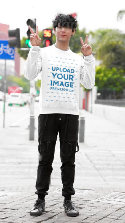 Gildan Crewneck Sweatshirt Video Featuring a Man in a Cosplay Style