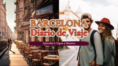 YouTube Thumbnail Design Maker for Travel Vloggers with Split Backgrounds