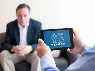 Android Mockup of Black Nexus 7 at Business Meeting