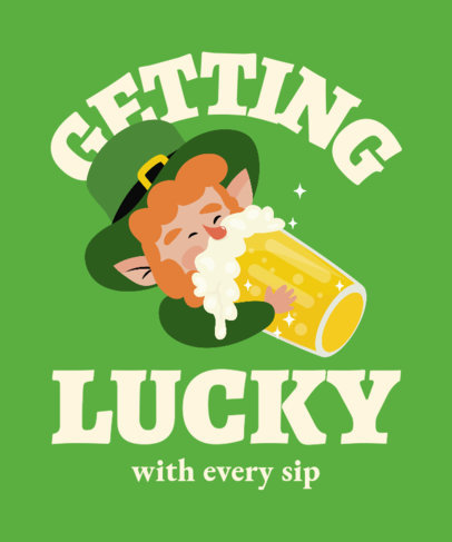 T-Shirt Design Creator for St. Patrick's Day Featuring a Funny Leprechaun Graphic