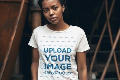 T-Shirt Mockup of an AI-Generated Woman Inspired by the Pirates of the Caribbean Film