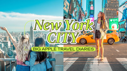 YouTube Thumbnail Template for a New York City Travel Diary
