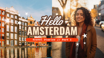 YouTube Thumbnail Design Maker for an Amsterdam Travel Vlog