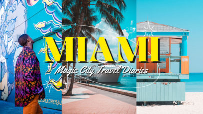 YouTube Thumbnail Design Maker with a Split Background for a Miami Travel Series