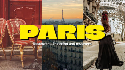 YouTube Thumbnail Template with a Split Background for a Paris Travel Vlog