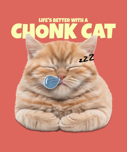 Sleepy Cat T-Shirt Design Generator Featuring a Funny Meme 5172j-6241