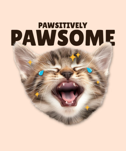 Quote T-Shirt Design Creator Featuring an Excited Cat Illustration 5172k-6241