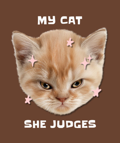 T-Shirt Design Maker With a Grumpy Kitty and a Funny Quote