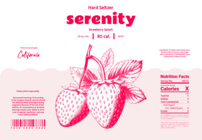 AI-Generated Hard Seltzer Label Design Maker for a Strawberry Flavor ED-6823