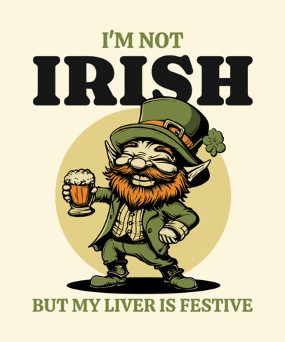 T-Shirt Design Maker Featuring a Cartoonish Leprechaun for a St Patricks Day Party