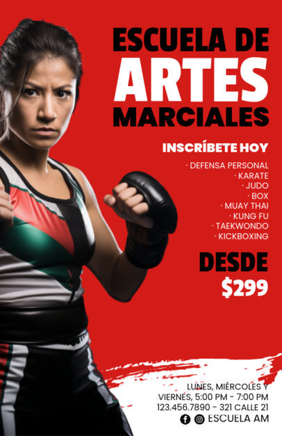 Informative Flyer Design Maker for a Martial Arts Academy ed-6814d