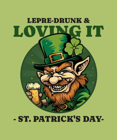 T-Shirt Design Creator with an Evil Leprechaun Illustration for a St Patricks Day Party