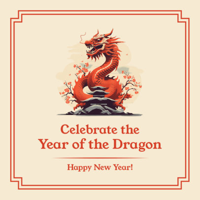 Instagram Post Creator Featuring a Year of the Dragon-Themed Quote 6264o-6247