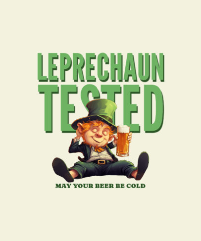 T-Shirt Design Creator for St Patricks Day Featuring a Leprechaun Drinking Beer