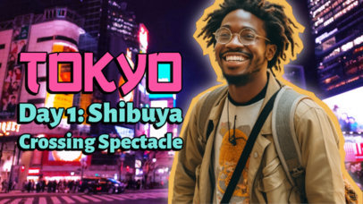 YouTube Thumbnail Template with a Smiling Traveler for a Tokyo Travel Vlog 5215-6246