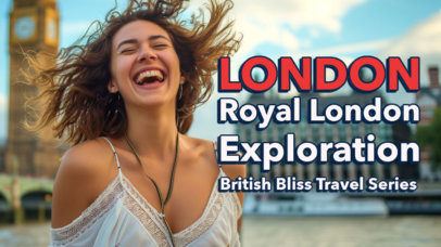 YouTube Thumbnail Creator with a Joyful Traveler for a London Travel Vlog 5215-6246