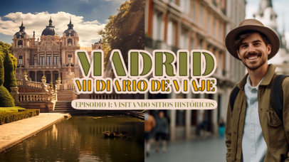 YouTube Thumbnail Maker for a Travel Vlogger's Madrid Episode 6250i