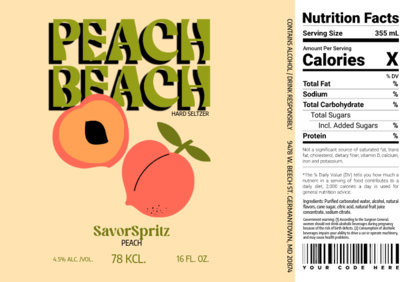 Hard Seltzer Label Design Maker Featuring AI-Created Peaches