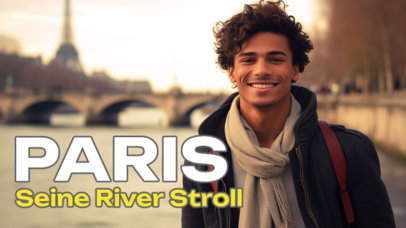 YouTube Thumbnail Creator with a Happy Traveler for a Paris Travel Vlog 6051-6246