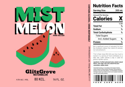 Hard Seltzer Label Design Generator with Cartoonish Watermelon Illustrations
