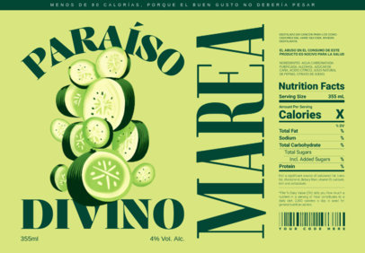 Hard Seltzer Label Design Creator Featuring Sliced Cucumbers