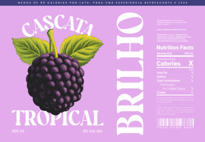 Hard Seltzer Label Design Maker Featuring an AI-Created Blackberry 